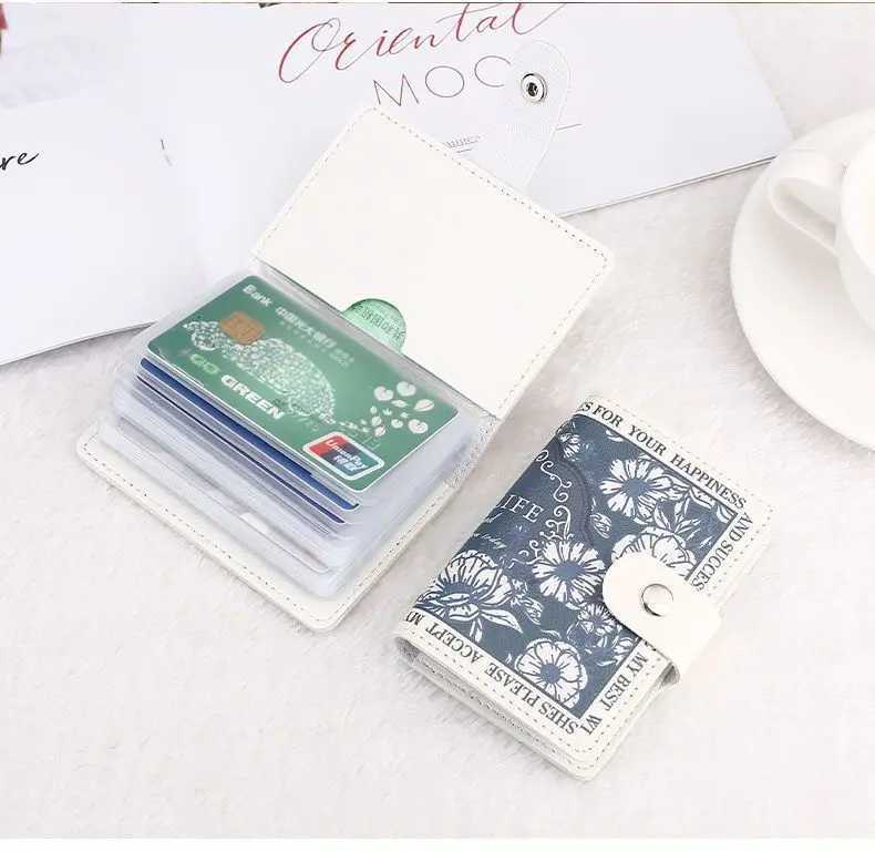 New Floral Card Bag Multiple Cards Slots ID Bank Credit Card Covers for Women Large Capacity Card HoldersW251017