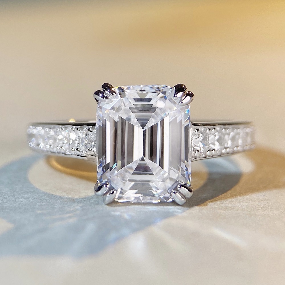 Pink Sparkling Cubic Zirconia Princess Square Engagement Ring for Ladies and Girlfriends Proposal Jewelry Gifts for Women 250905