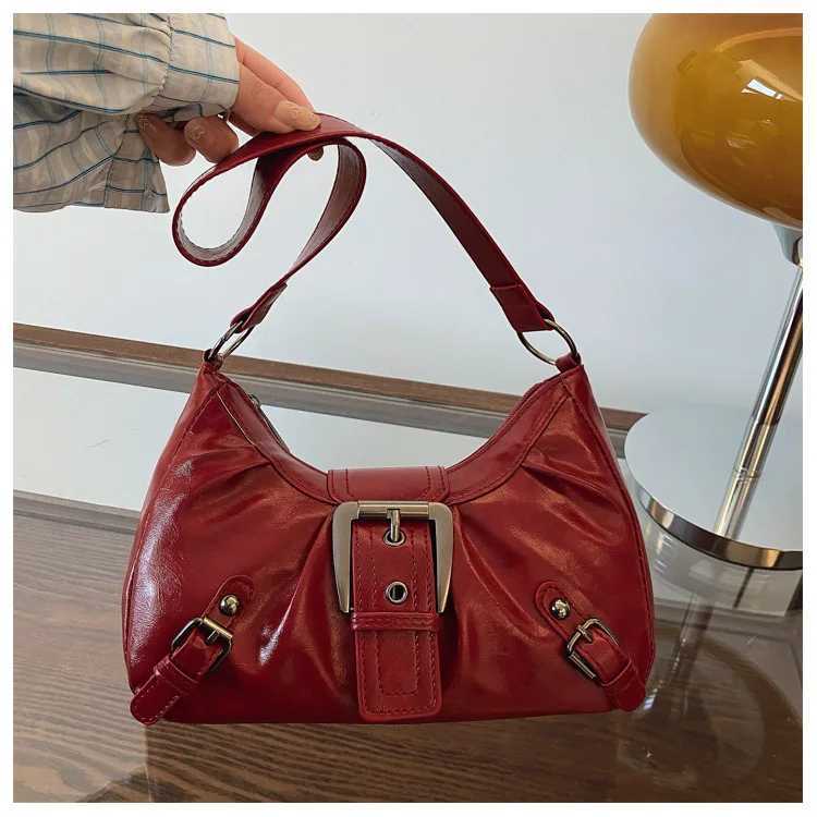 Vintage Cmuter Wen Shoder Bags Y2K Cool Hot Girls Pu Leather Hobos Underarm Bag Solid Color Pleated Design Ladies Handbags1 D251017