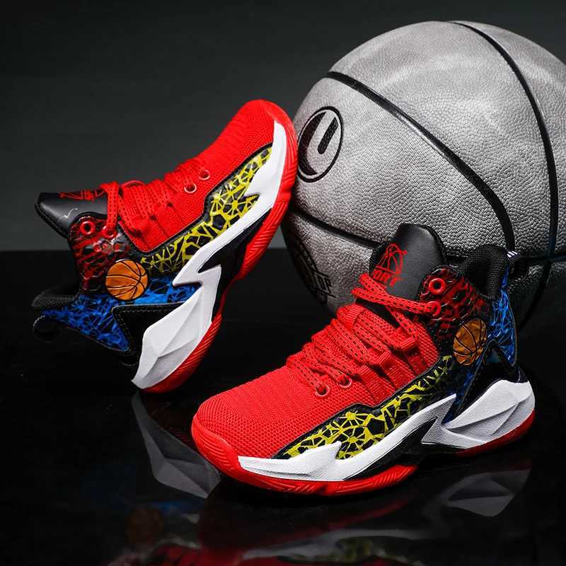 Children Primary School Junior High School Kids Basketball Shoes Boys Mesh Breathable Nonslip SneakersT251017