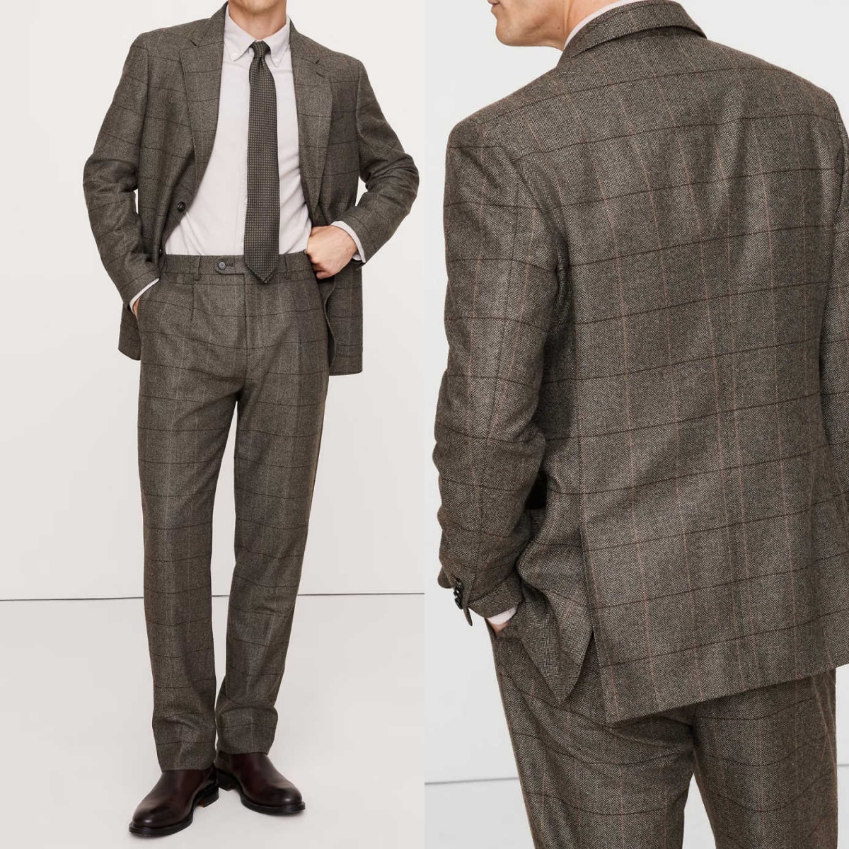 Classic Men Suits 2 Pieces Notched Lapel Single Breasted Jacket Blazer Business Office Work Customized Tuxedos