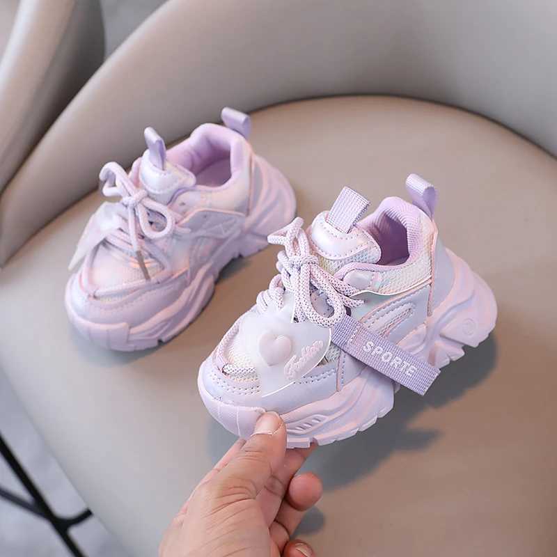 Girls Sports Shoes 2024 Spring and Autumn New Childrens Dad Shoes Mesh shoes boys Versatile Little White ShoesT251017