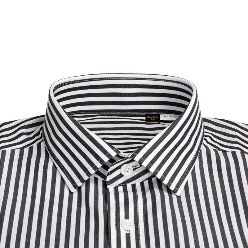 100S Mens Pure Cotton Mens Vertical Striped Dress Shirts Casual Long Sleeve Buttondown Non Iron Cotton Shirt J251017