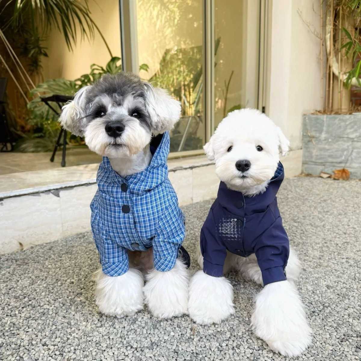 Pet Plaid Hooded Jacket for Autumn and Winter Warmth Doublesided Dog Parkas Schnauzer Teddy Jacket Puppy Clothes Small Dogs D251017