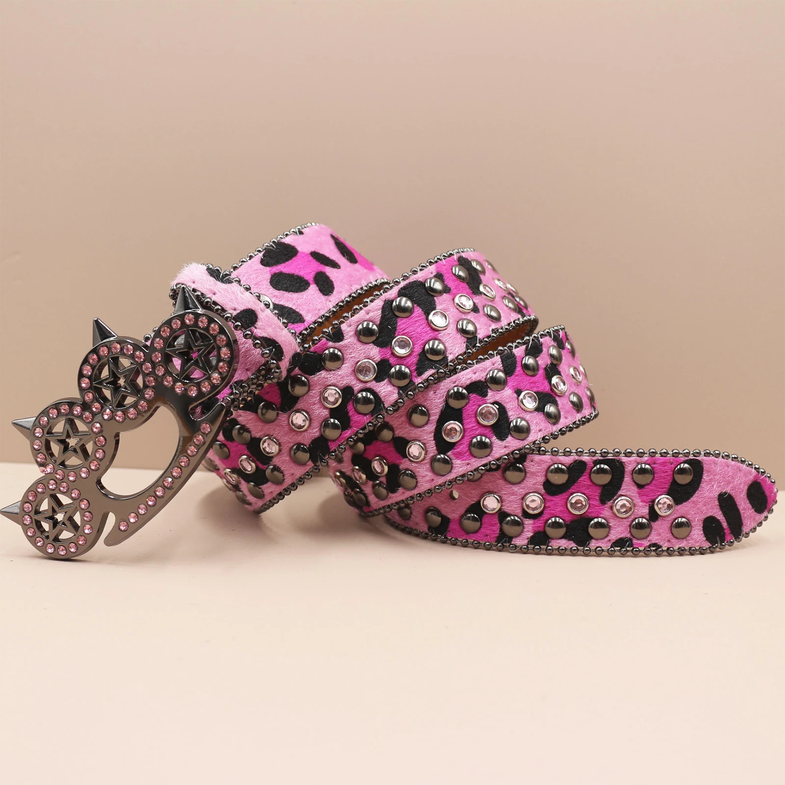 Leopard Shiny Adult Strap Cowboy Cowgirl Cinturones Para Hombre Supplies Western Rhinestone Belts Metal Diamond Casual 251010