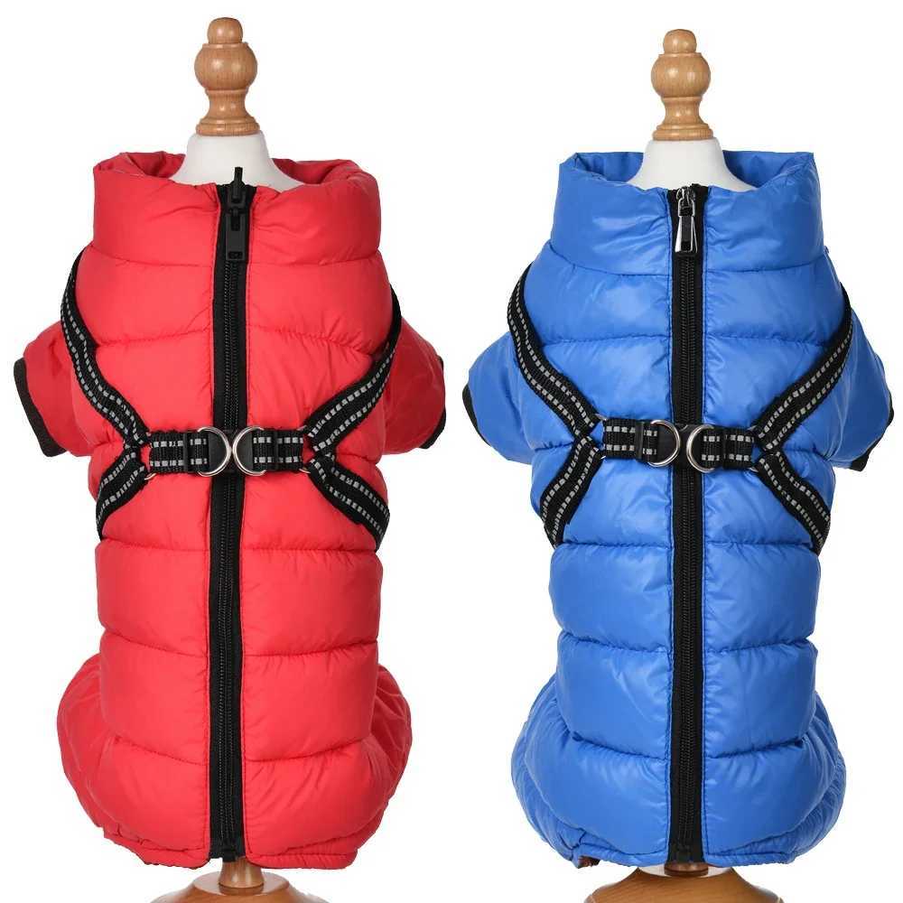 Warm Dog Jumpsuit With Harness For Small Dogs Clothes Waterproof Puppy Jacket Chihuahua Yorkshire Bulldog Pet Coat For WinterW251017