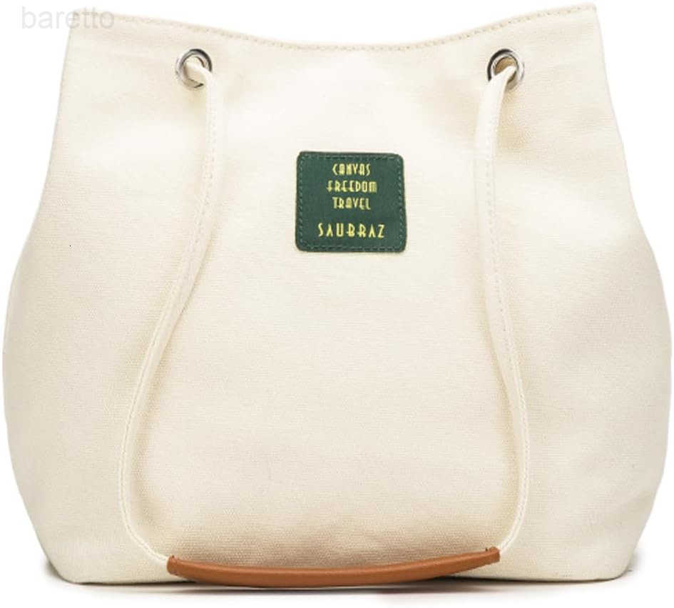 Womens Canvas Tote Small Bucket Shoulder Crossbody Bag Striped Beach Tote Z251017