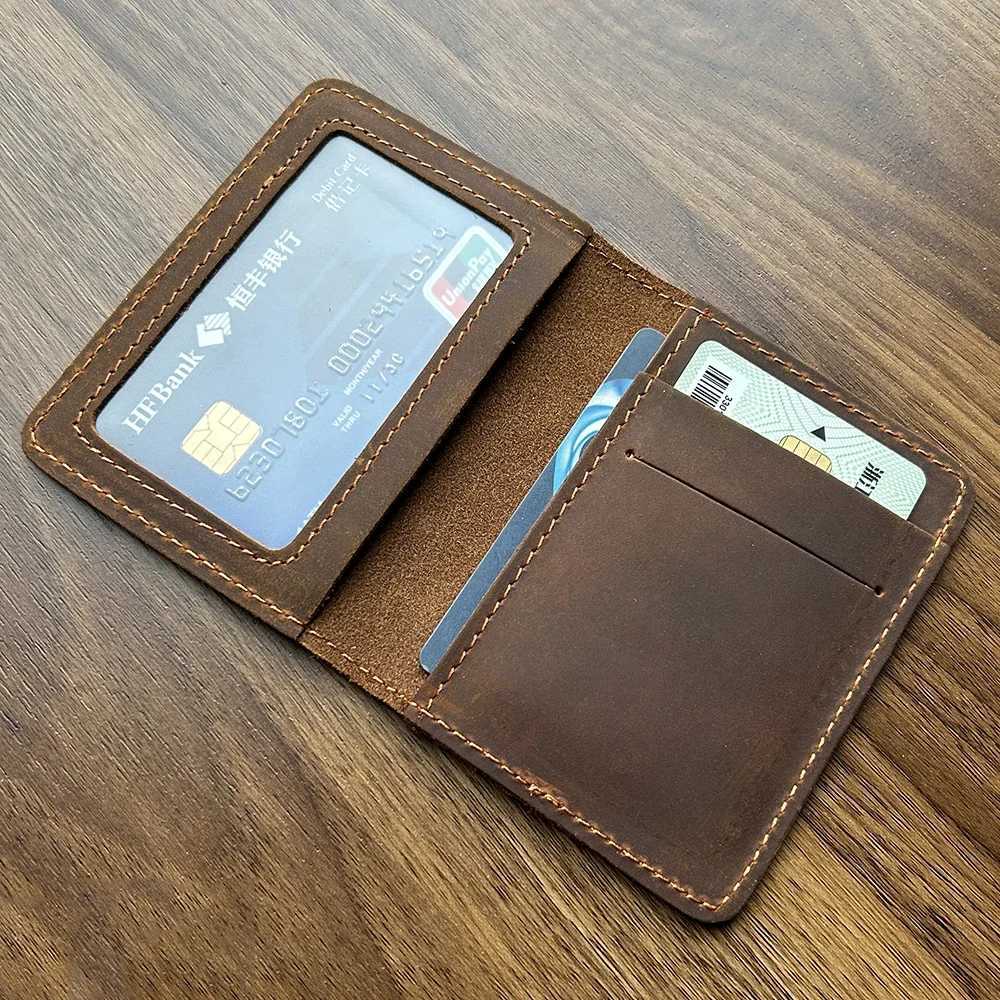 Handcraft Leather Credit Card Holder Vintage Small Wallet for Credit Cards Case and Driver License Vintage Style Gift for MenW251017