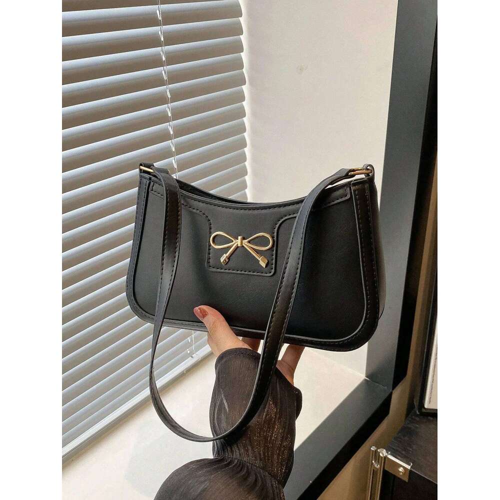 Women Handbag, New Autumn/Winter Commuting Shoulder Under-Arm Bag, Korean Fashion Crossbody Bag With Bow Decoration