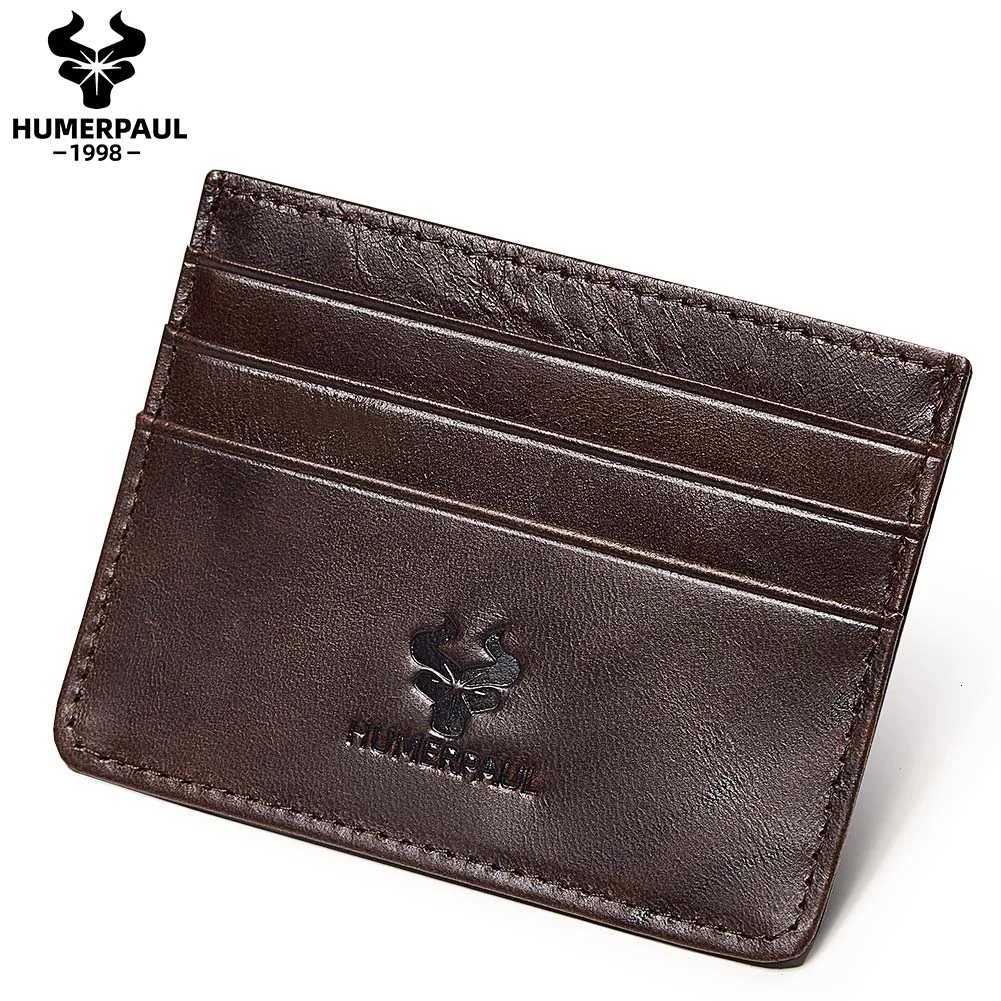 HUMEPRAUL 100 Genuine Leather Card Holder Wallet Slim HightCapacity Card Case RFID Caual Exquisite Cards Storage Money BagW251017