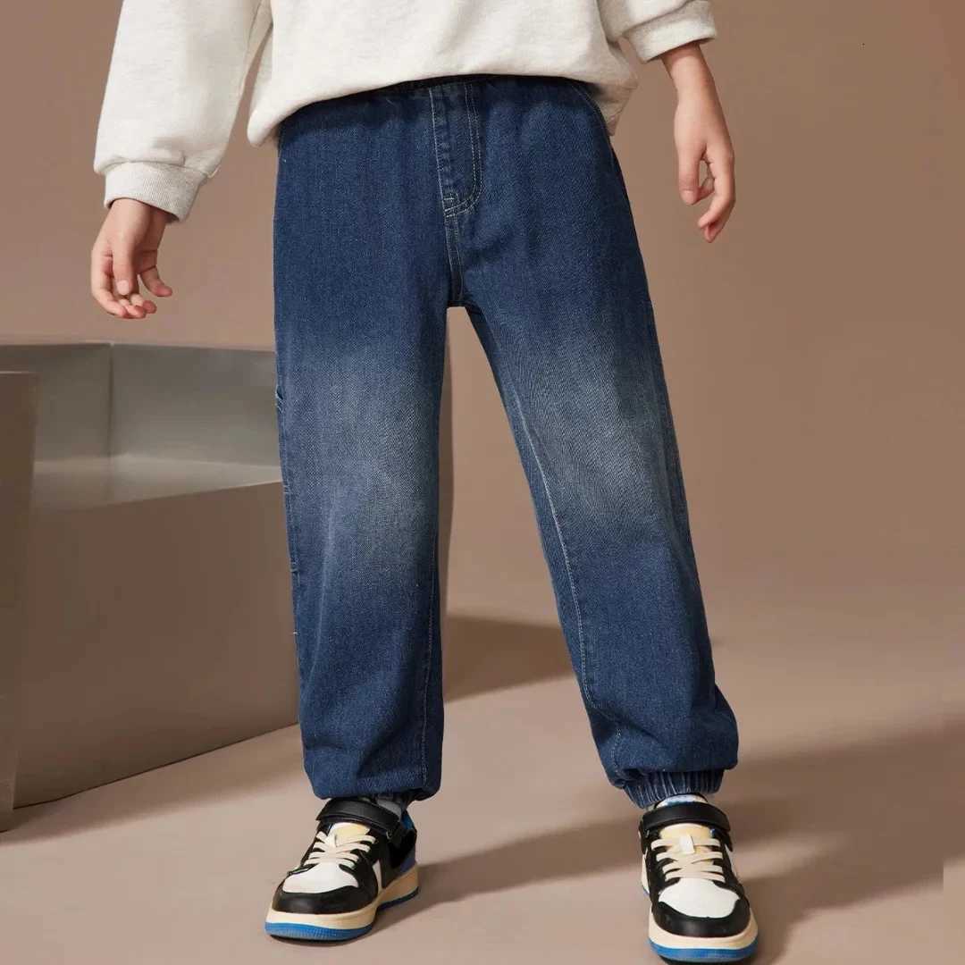 IENENS Fashion Teen Causal Jeans Kids Boy Straight Denim Trousers Child Elastic Waist Pants 411 Years Old ClothesT251017