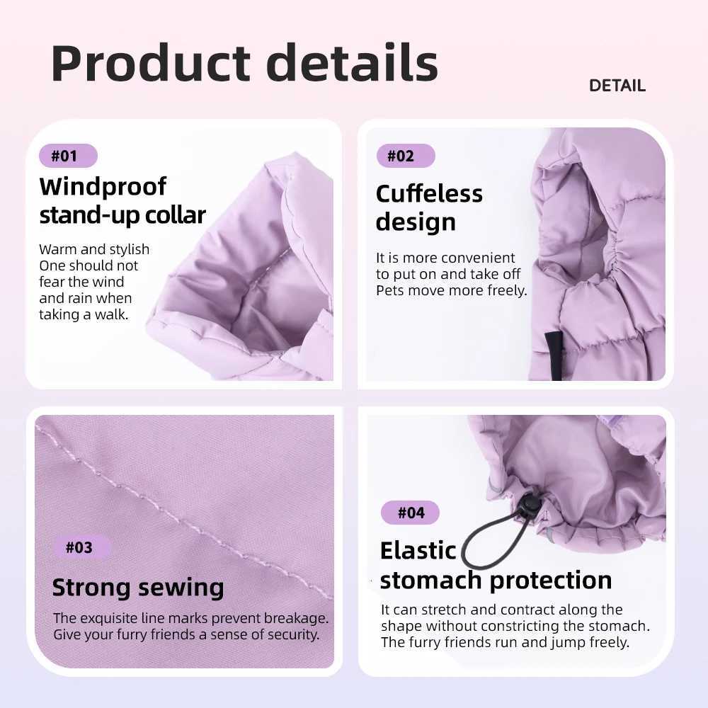 Winter Dog Coat Warm Windproof Puppy Clothes Easy to Wear Small Dog Vest for Teddy Poodle Chihuahua Korean Style FashionW251017