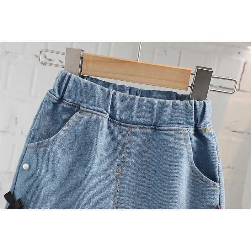 Spring Girls Jeans Pants Korean Fashion Flare Trousers Kids Casual Pants Autumn Children Trousers 12 3 4 5Yrs Toddler Girl PantsT251017