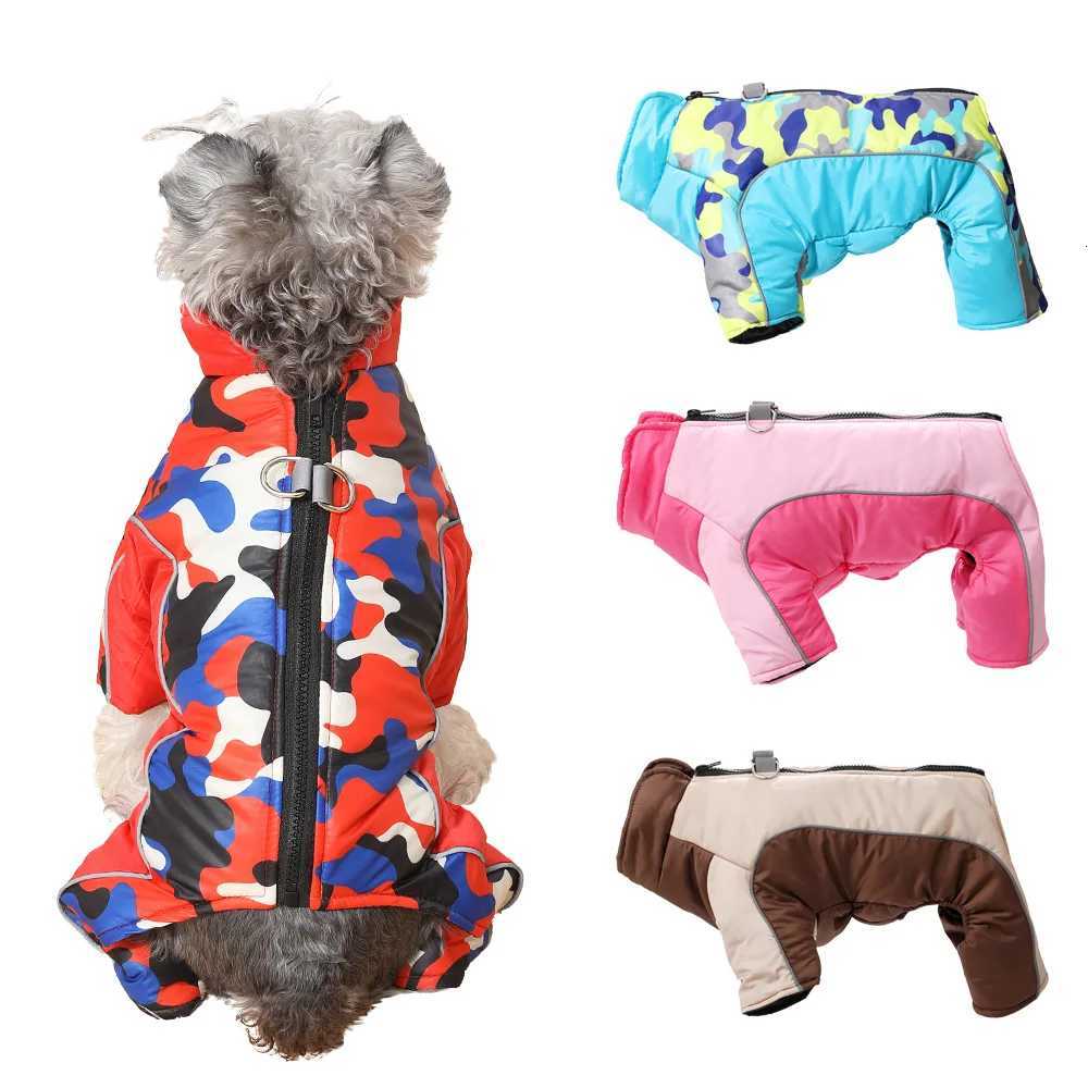 Windproof Pet Jacket Coat For Small Medium Dogs Cats Winter Warm Dog Jumpsuit with Dring Reflective Cat Clothing Bulldog PugW251017