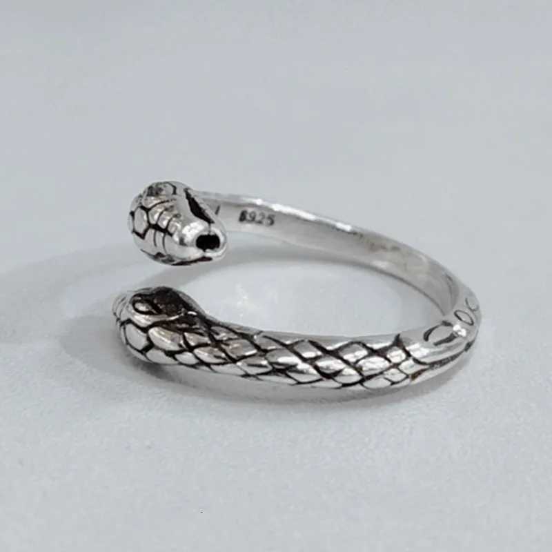 Foxanry Silver Color Rings Creative Terndy Twoheaded Snake Animal Charm Women Girl Birthday Party Jewelry Gift Z251017