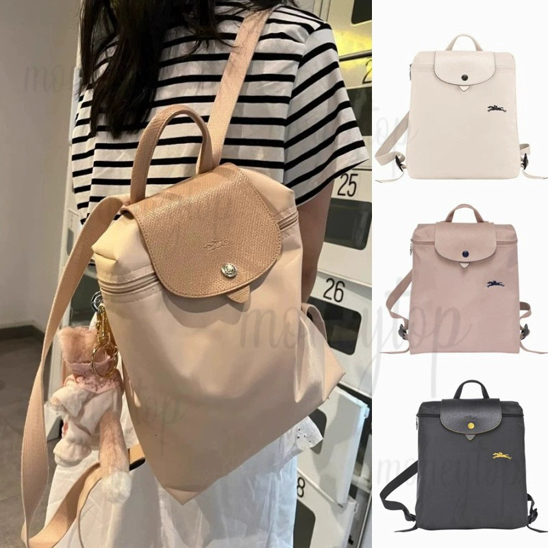 French Longchamp Bag 70th Anniversary Backpack for Men and Women Casual Student School Bag Large Capacity Embroidered Mommy Bag Trendy