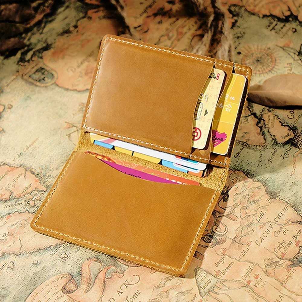 Highend Genuine Leather Credit ID Card Holders Rustic Crazy Horse Leather Customized Business Unisex Wallet CardholderW251017