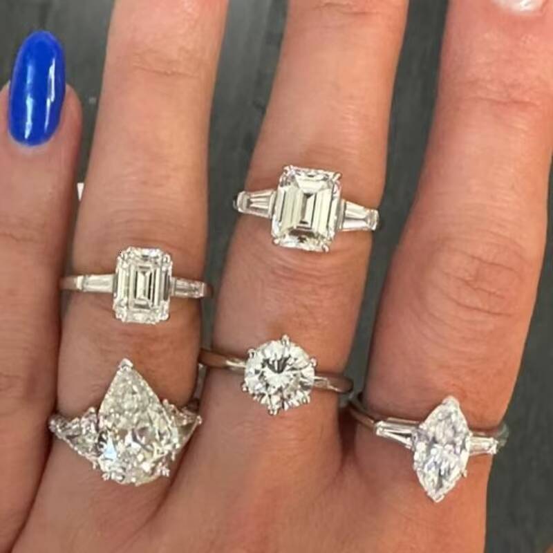 CVD Bespoke Factory Wholesale Laboratory Synthetic Artificial HPHT Cultured Diamond Ring Yellow Pink Blue Diamond Jewellery