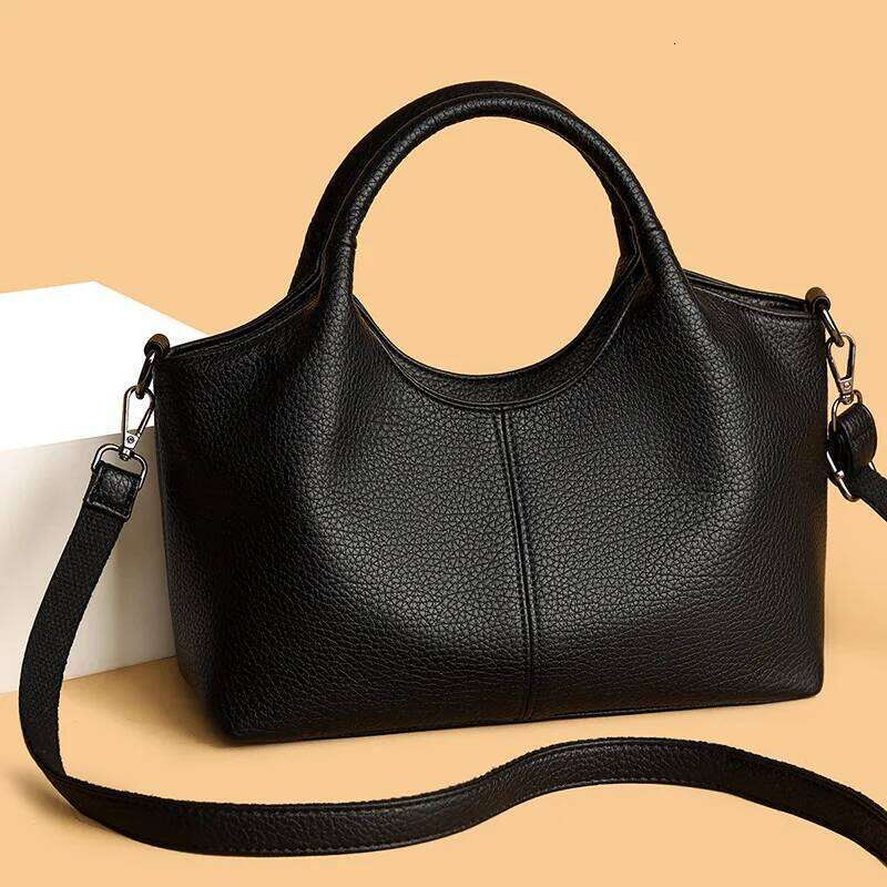 Women S Leather Textured Tote Bag Lightweight Large Capacity Crossbody Shoulder Purse Minimalist Handbag