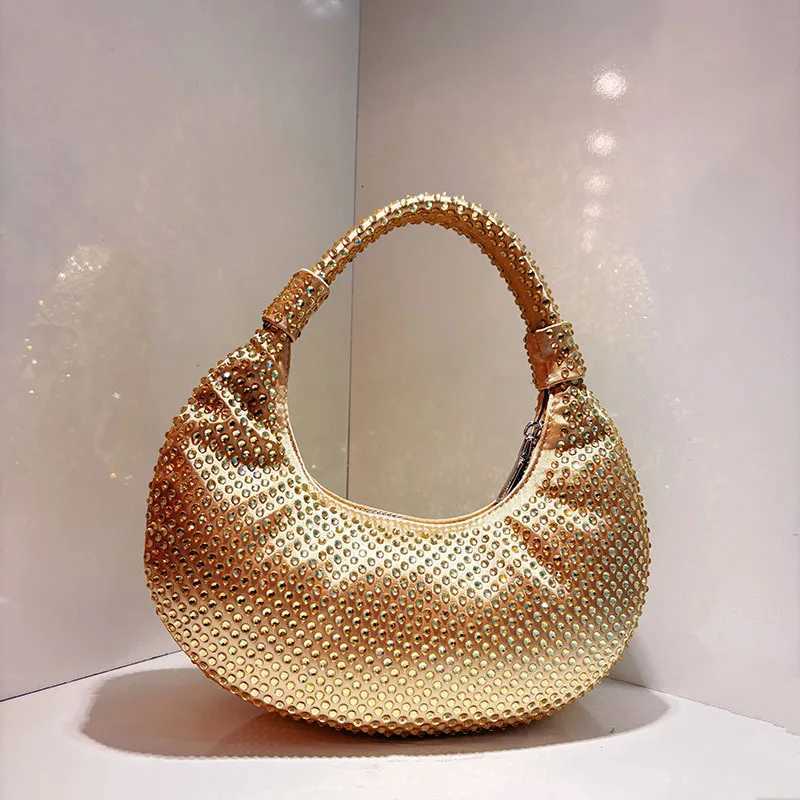 2025 Big Oversized Hobo Handbag Crystal Rhinestone Handbag Purse Women Bridal Bag Z251017
