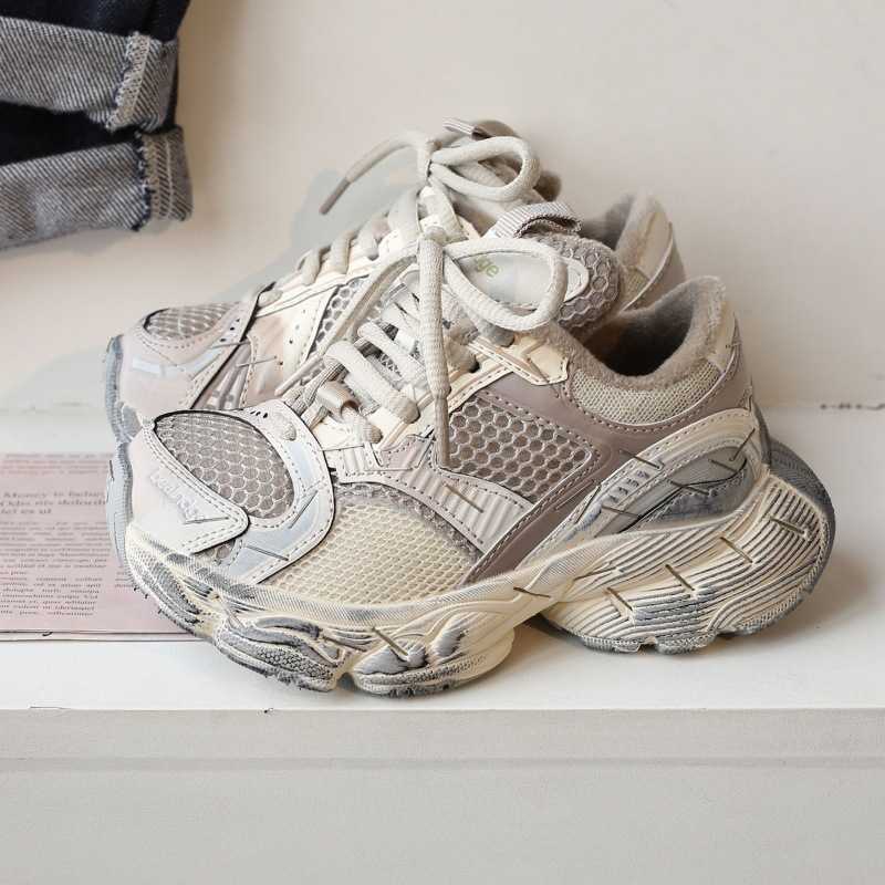 Trendy Vintage Childrens Shoes Girls Stapler Dad Shoes Kids Sneakers Boys Mesh Breathable ParentChild Running Shoes W251017