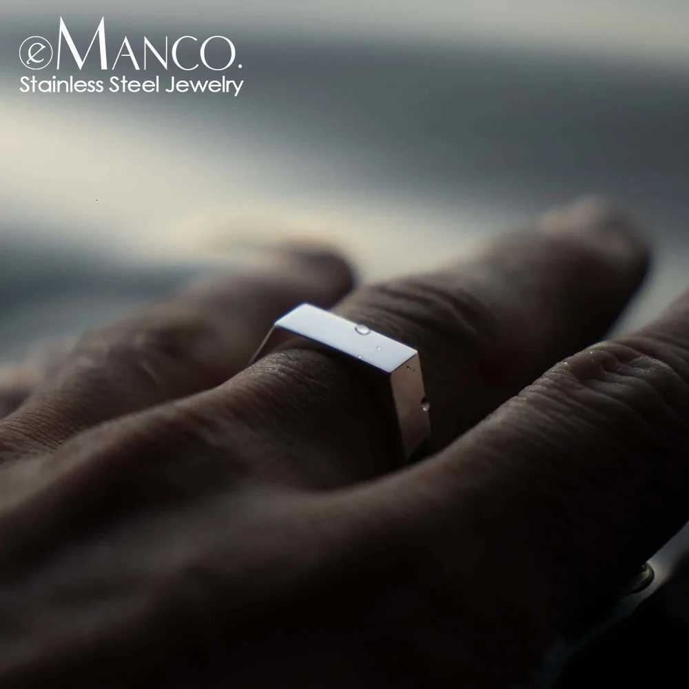 eManco Classic Mens Ring Stainless Steel Gold Plated Minimalist Jewelry WholesaleW251017