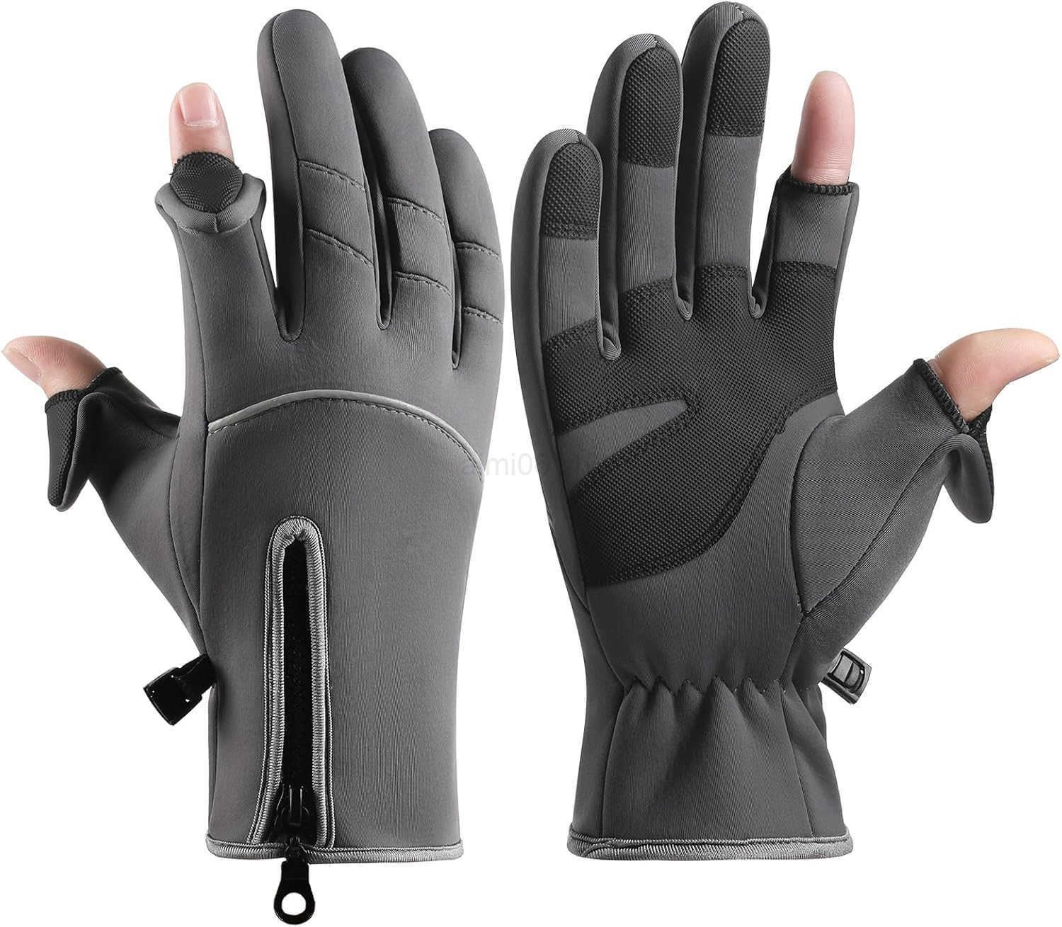 Winter Gloves Men Women 2 Finger Exposable Touch Screen Gloves Running Gloves Cycling Gloves Driving Gloves Warm Gloves Winter Fishing Gloves Z251017