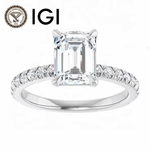 IGI Certified Fine Jewelry Ring DVS1 1ct Emerald Cut Lab Grown Diamond Customizable Womens Wedding Ring Gift Proposal Ring