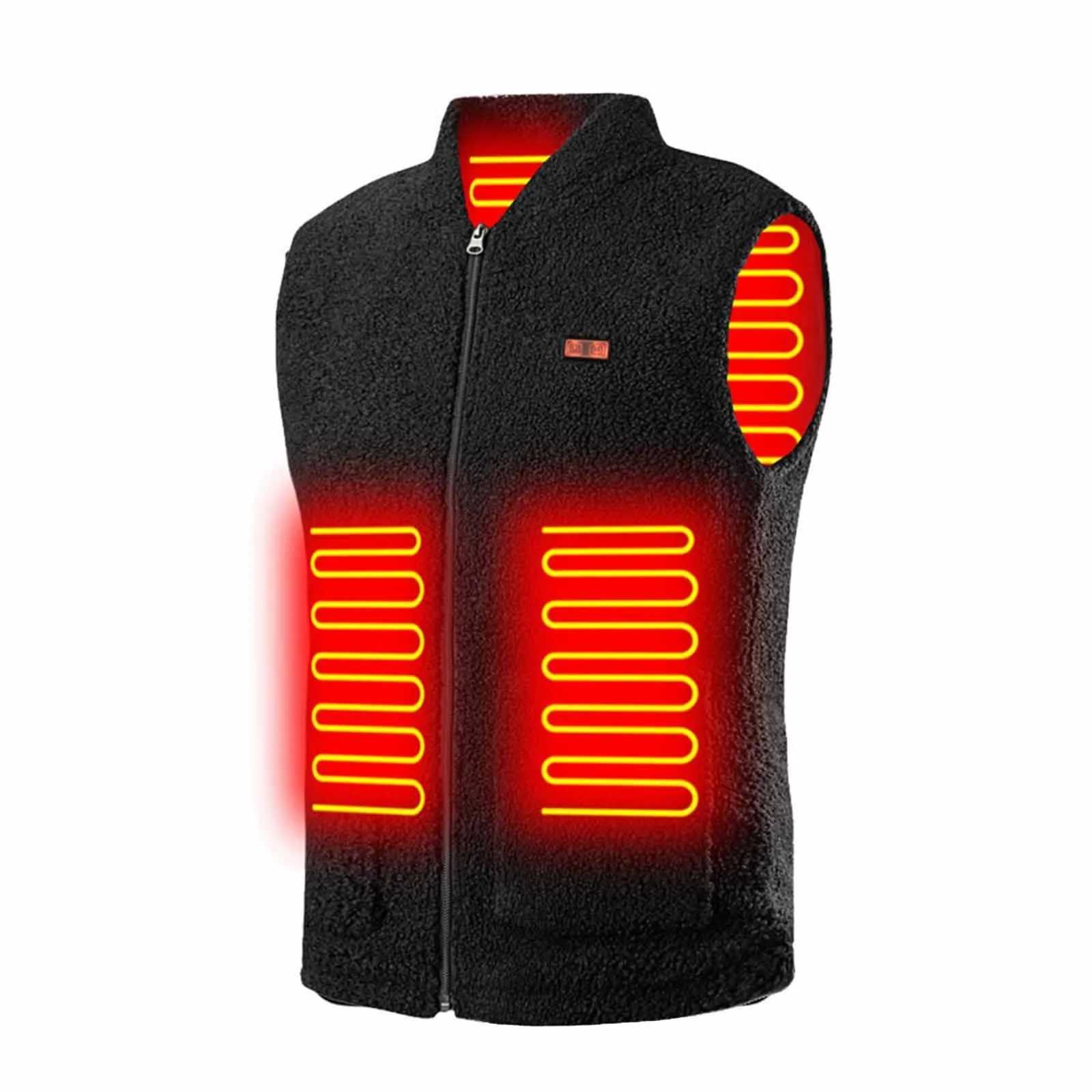MenWomen Winter Smart Heated Vest Coat USB Electric Heating Fleece Heating Jacket Outdoor Trekking Thermal Warm Heated Jacket H251017