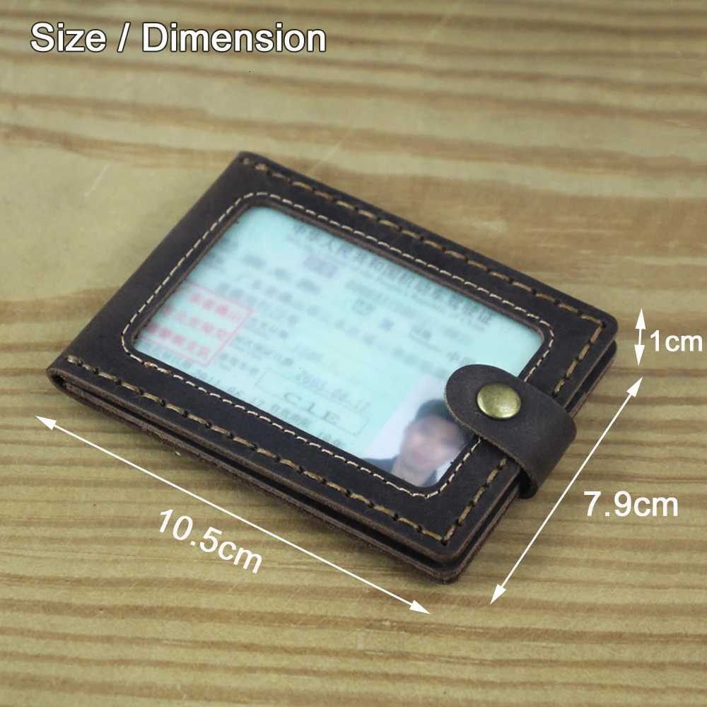 luxury Handmade Genuine Leather Card Holder Driving License Cover Badge Sleeve Name Card Driver Case Photo ID HolderW251017