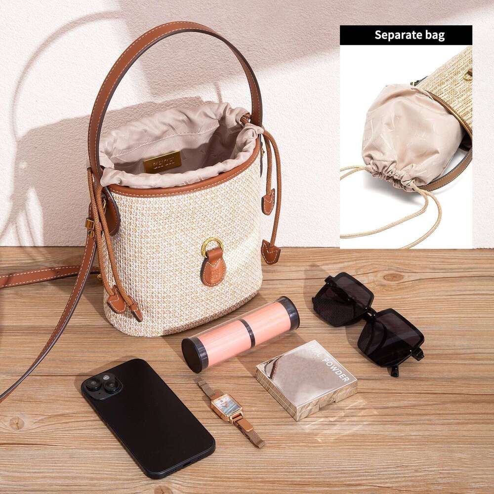 CH Summer New PP Grass Woven Handbag Holiday Phone Women's Shoulder Bag