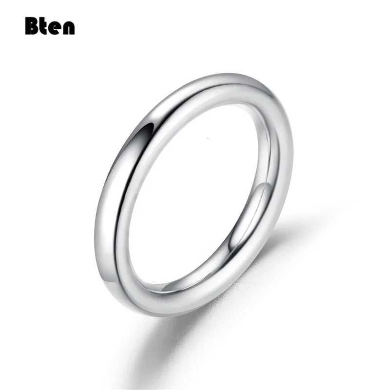 Bten 3mm Thin Rings Female Jewelry Man Black Silver Color Gold Color Stainless Steel Elegant Party Tail Smooth Ring for WomenW251017