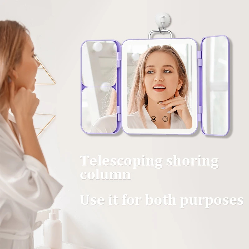 SEJOY Makeup Mirror with Lights 1X 3X 7X Magnifying Mirror Touch Control Trifold Makeup Mirror Portable LED Makeup Mirror 251017w