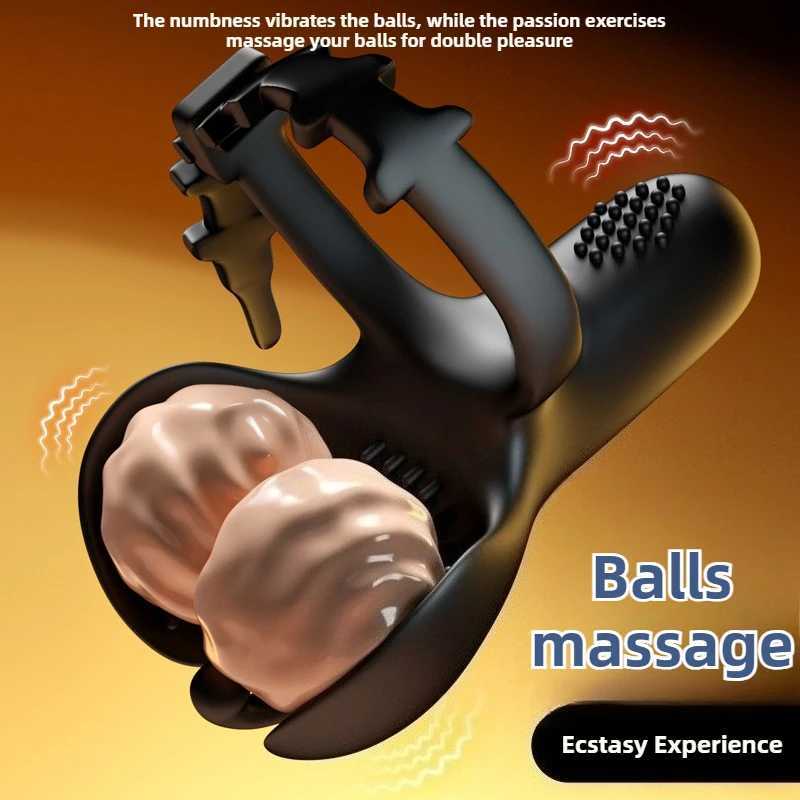 Prostate Massager Testicular Stimulator Cock Ring Semen Locking Ring Vibrator Male Masturbator Adult Sex Toy for Men for Couple