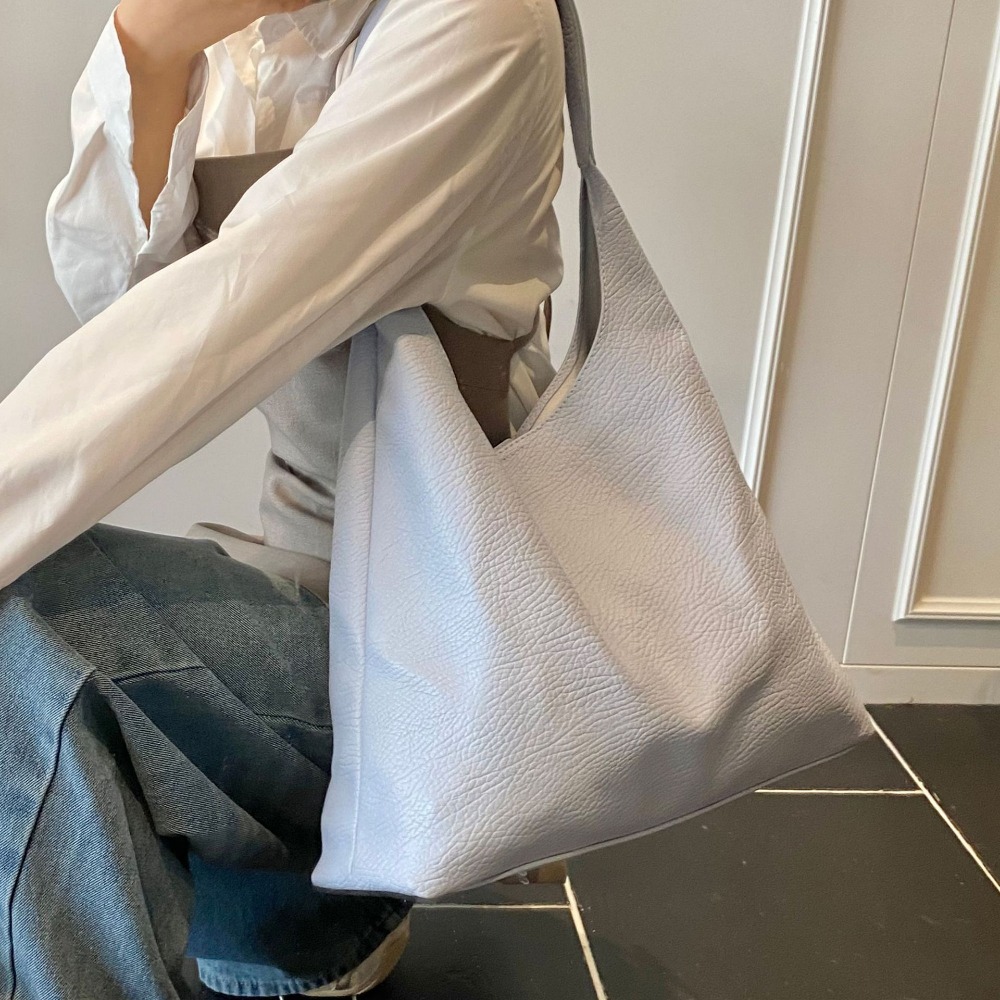 Premium Textured PU Tote with Lychee Print - Durable Travel & Everyday for Men and Women