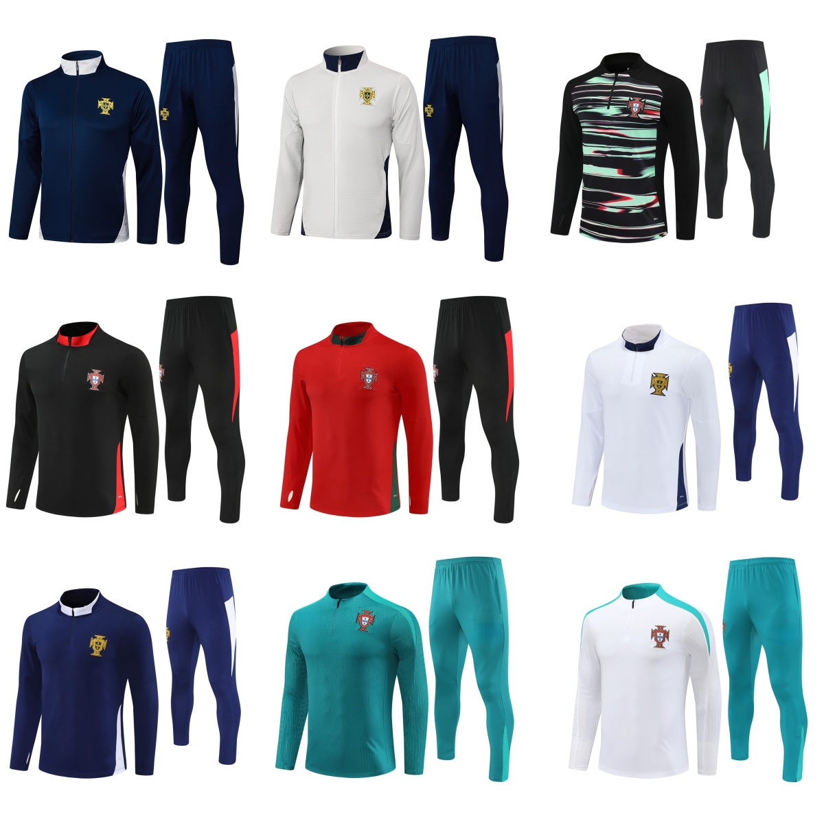 2025 2026 Portugal jacket tracksuit long training suit 25 26 long sleeve suit kit uniform chandal adult sweatshirt Sweater long sleeved men kids sets Portugal