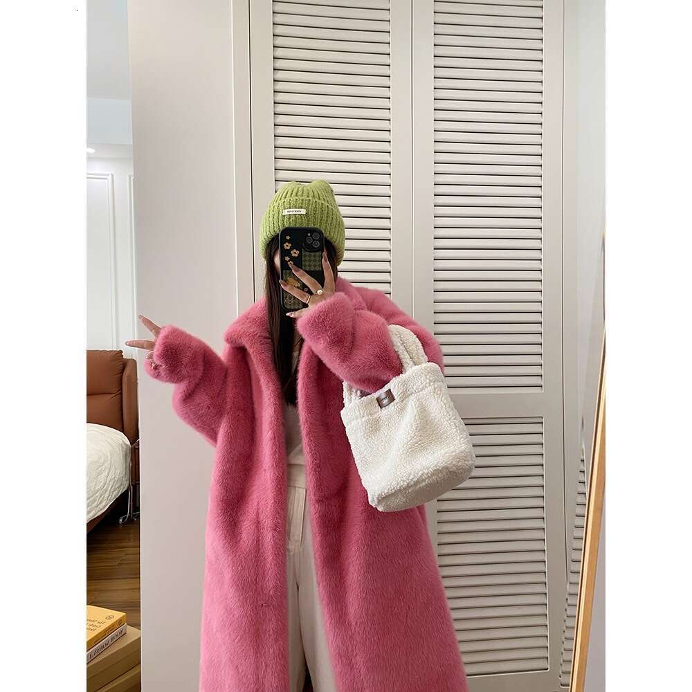 Melard European With Integrated Stand Collar, Long Mink Eco-Friendly Fur, Women's Winter Fur Coat