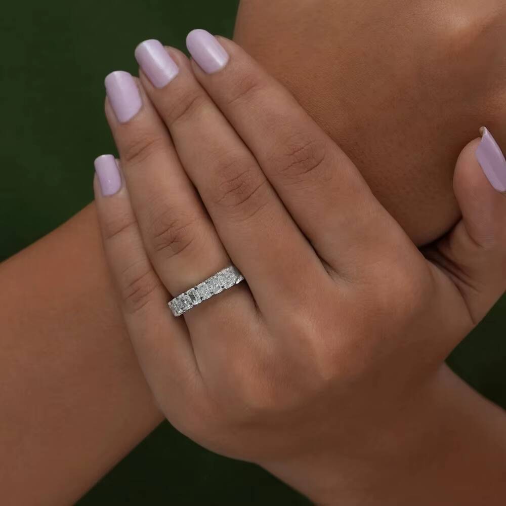 GIA IGI Certificate Lab Grown Diamond Engagement Ring Cvd Hpht Ice Out Emerald Cut 14K Solid Gold Fine Jewelry Wedding Rings