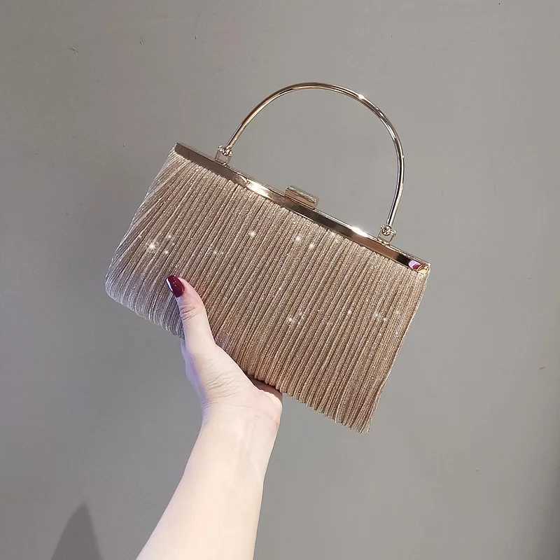 Lady handbag Luxury Apricot evening clutch Party chain Shoulder bag Lady sequins wedding change bag Z251017