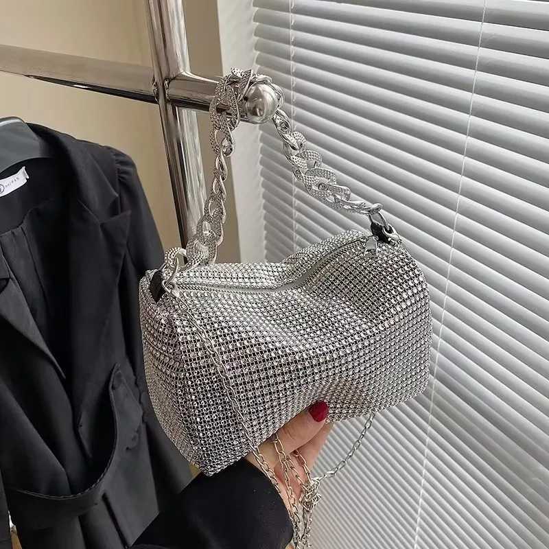 2025 early spring new popular fashion bright diamond niche diagonal shoulder bag handbag womens banquet bag Z251017