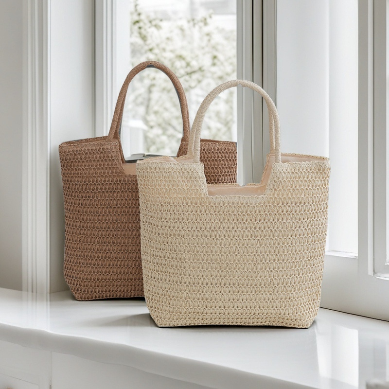 Vacation-style Woven Bags Large-capacity Handbags Single-shoulder Bags Beach Bags Straw Woven Bags