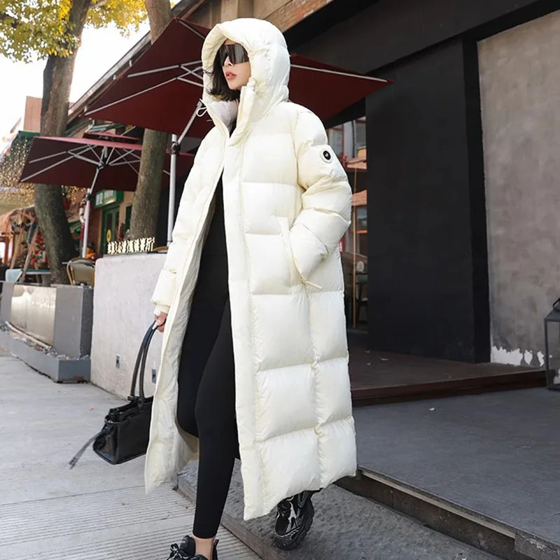 Winter Warm Hooded Loose HighQuality Thick Women Down Jacket Temperament Solid Color Goose H491 251014
