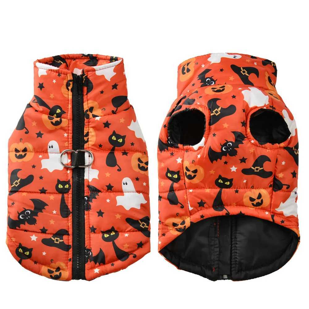 Halloween Pet Dog Clothes For Small Medium Dogs Cats Funny Print Puppy Coat Winter Warm Fleece Clothing French Bulldog CostumeW251017