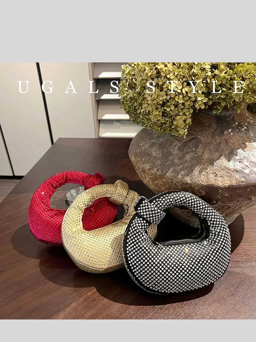 Designer Ladies Clutch Rhinestone Evening Purse Knoted Sparkling Crystal Diamond Wedding Handbag Luxury Glitter Party Bag Z251017