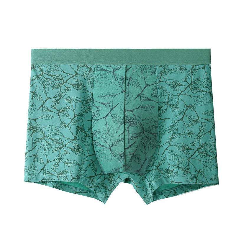 5 pcs Pure Cotton Printed Comfortable Breathable Boxer Briefs Antibacterial Crotch Full Cotton Boxer Shorts