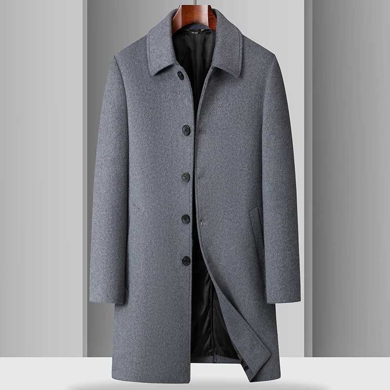 Trendy Mens Wool Coat Autumn Winter Fashion Long Wool Jacket Business Casual Style Trench Coat Comfortable and Warm Mens Top J251017