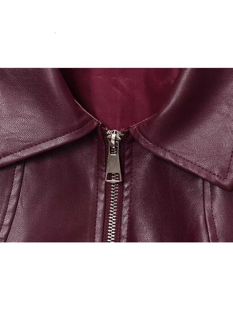 TFMLN Spring Autumm Womens Soft Pu Leather Jacket Lapel Long Sleeve Loose Luxury Fashion Clothes 2025 New Casual High StreetT251017