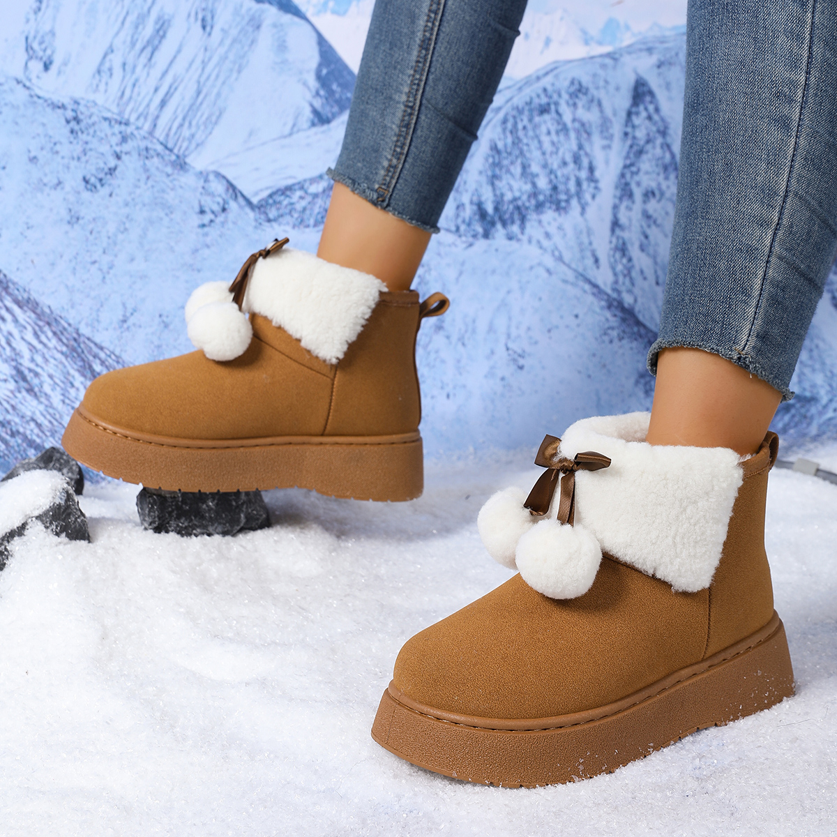 Cozy Wool-Innerlined Womens Ankle Boots with Elevated Soles & Durable Outsoles
