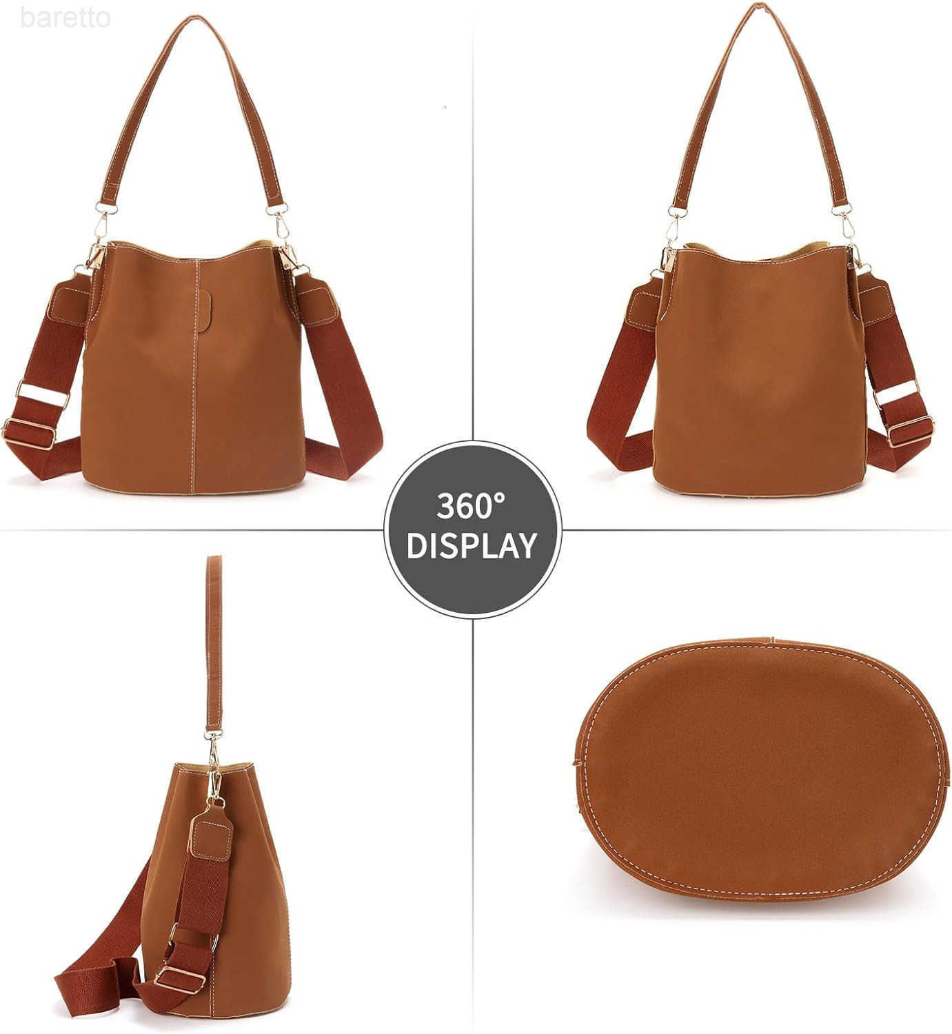 Suede Bucket Purses for Women Tote Shoulder Bucket Bag Z251017
