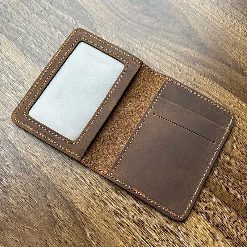 Handcraft Leather Credit Card Holder Vintage Small Wallet for Credit Cards Case and Driver License Vintage Style Gift for MenW251017